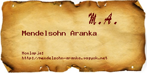 Mendelsohn Aranka névjegykártya