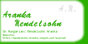 aranka mendelsohn business card
